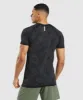 Gymshark Geo Seamless T-Shirt - Black/Charcoal Grey sold by Gymshark