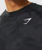 Gymshark Geo Seamless T-Shirt - Black/Charcoal Grey sold by Gymshark