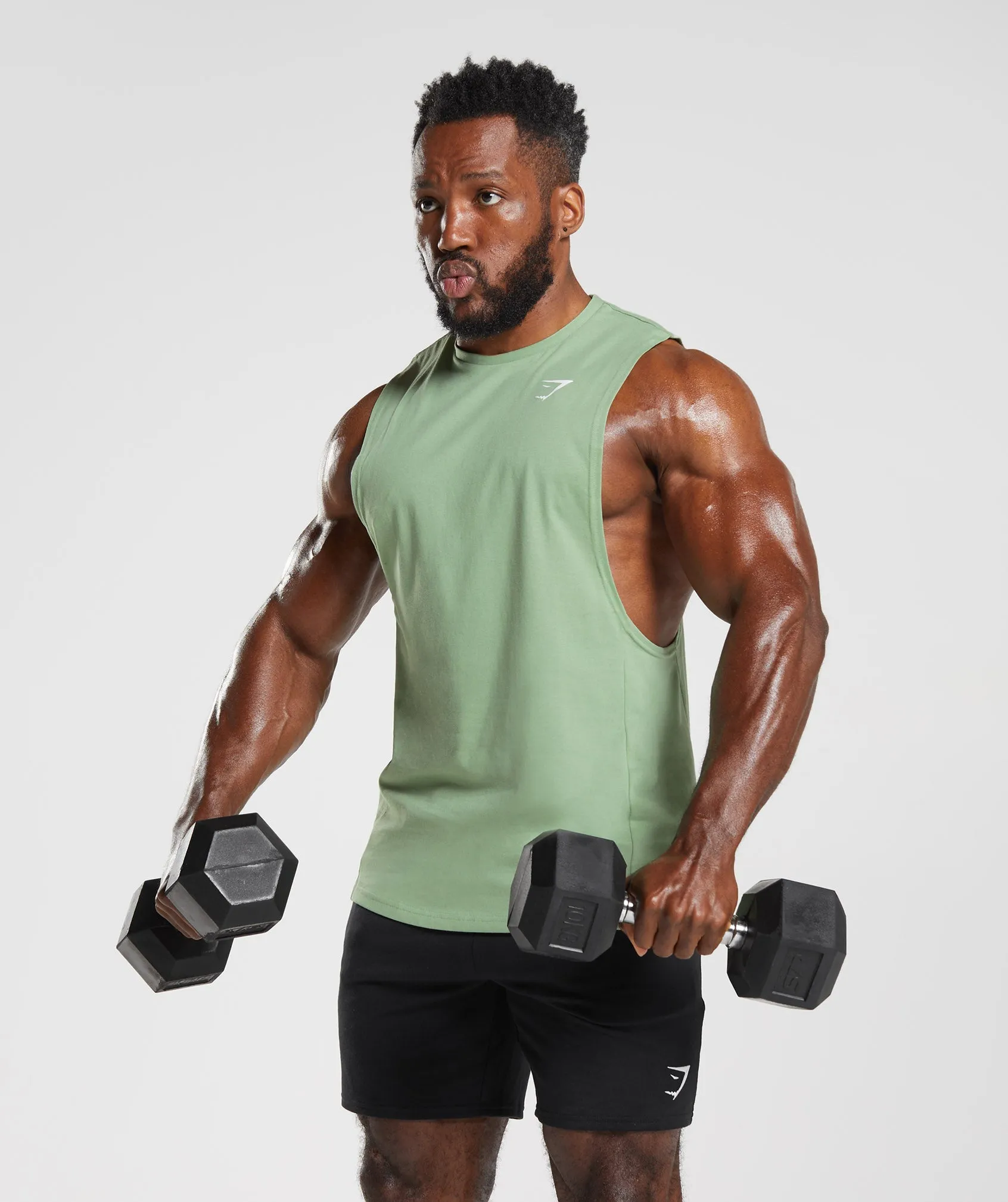 Gymshark React Drop Arm Tank - Tea Green sold by Gymshark product image thumbnail 5