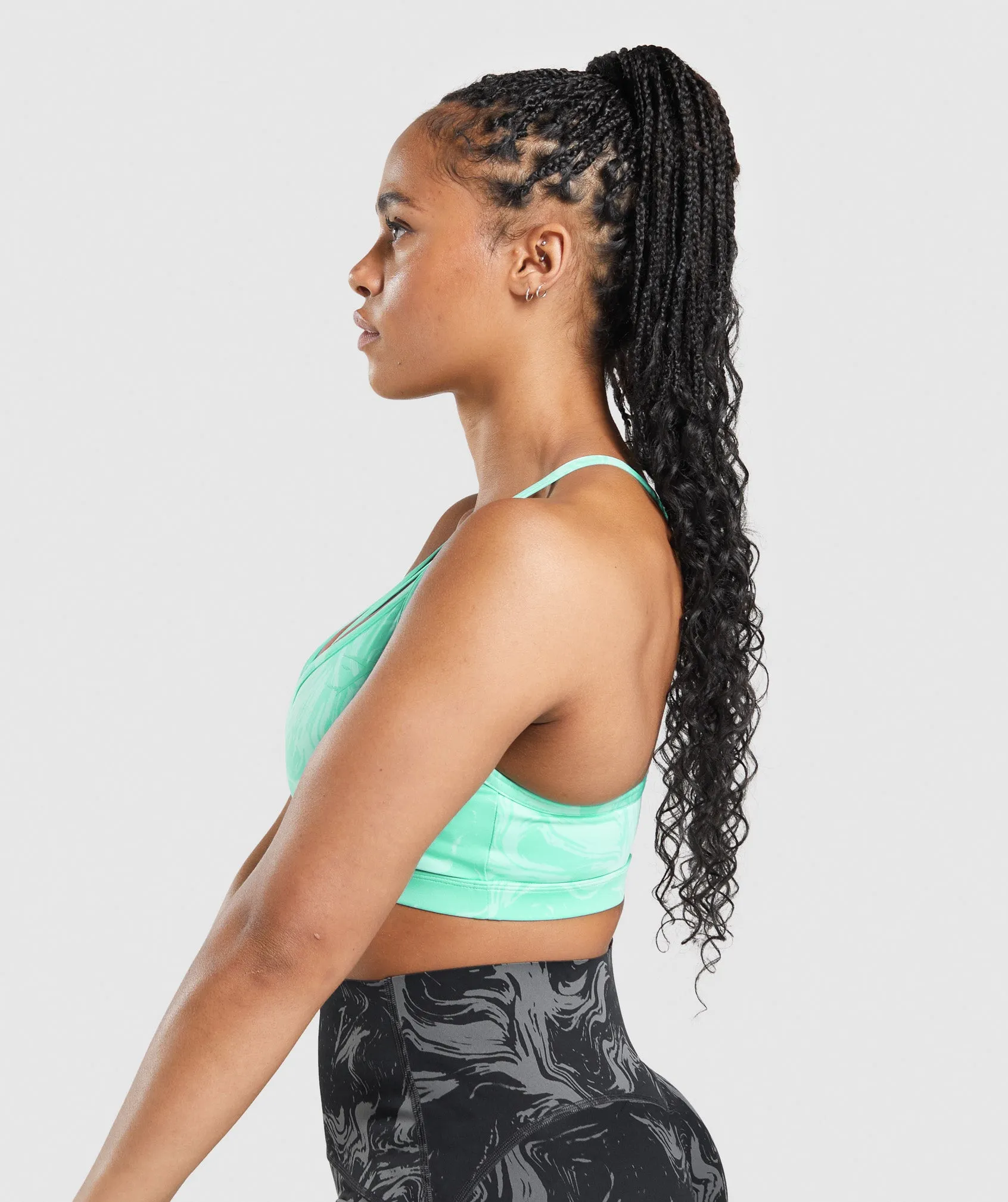 GS Power Sports Bra - Bright Turquoise Print sold by Gymshark product image thumbnail 3