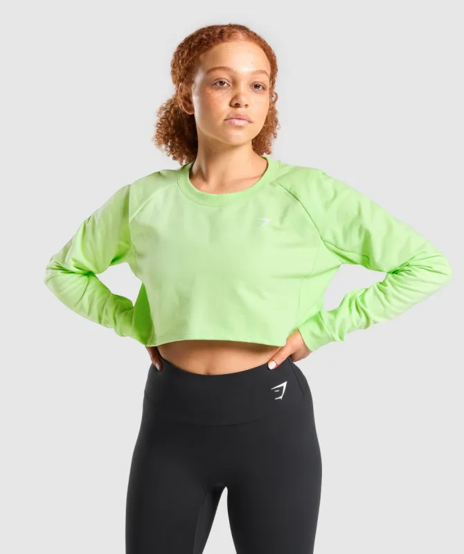 Gymshark Training Cropped Sweater - Green sold by Gymshark