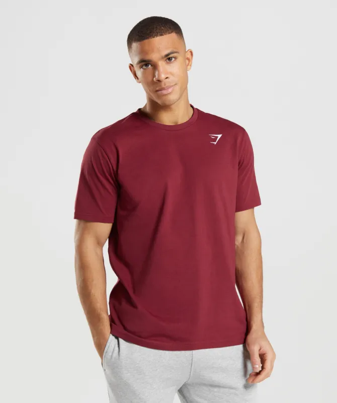Gymshark Crest T-Shirt - Burgundy Red sold by Gymshark
