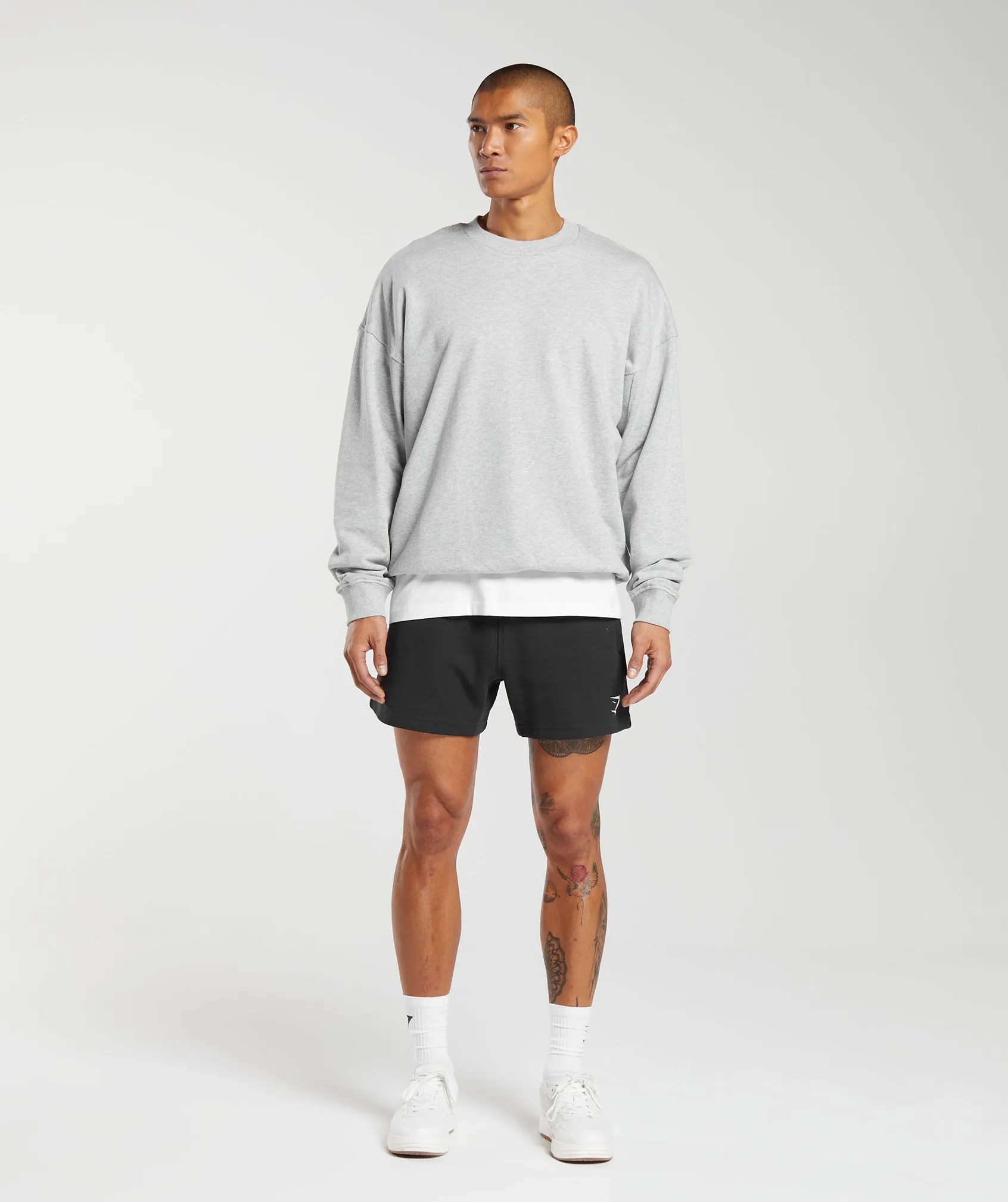 Gymshark Rest Day Essential Crew - Light Grey Core Marl sold by Gymshark product image thumbnail 4