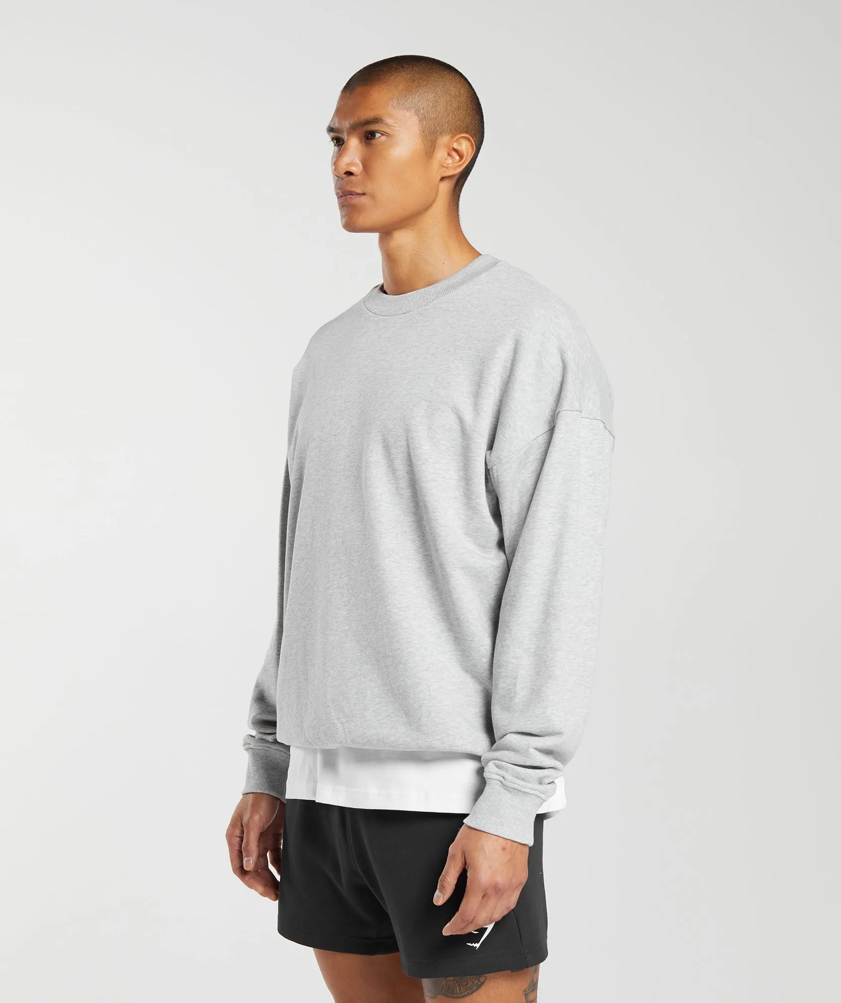Gymshark Rest Day Essential Crew - Light Grey Core Marl sold by Gymshark product image thumbnail 3