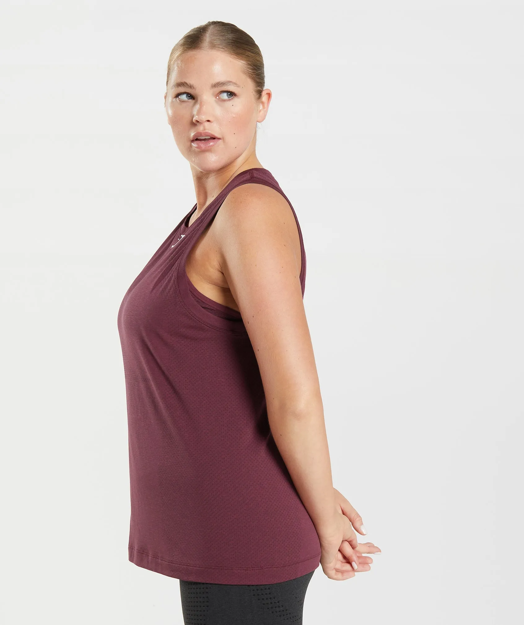Gymshark Vital Seamless 2.0 Light Tank - Baked Maroon Marl sold by Gymshark product image thumbnail 3