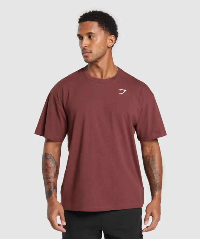 Gymshark Essential Oversized T-Shirt - Burgundy Brown sold by Gymshark