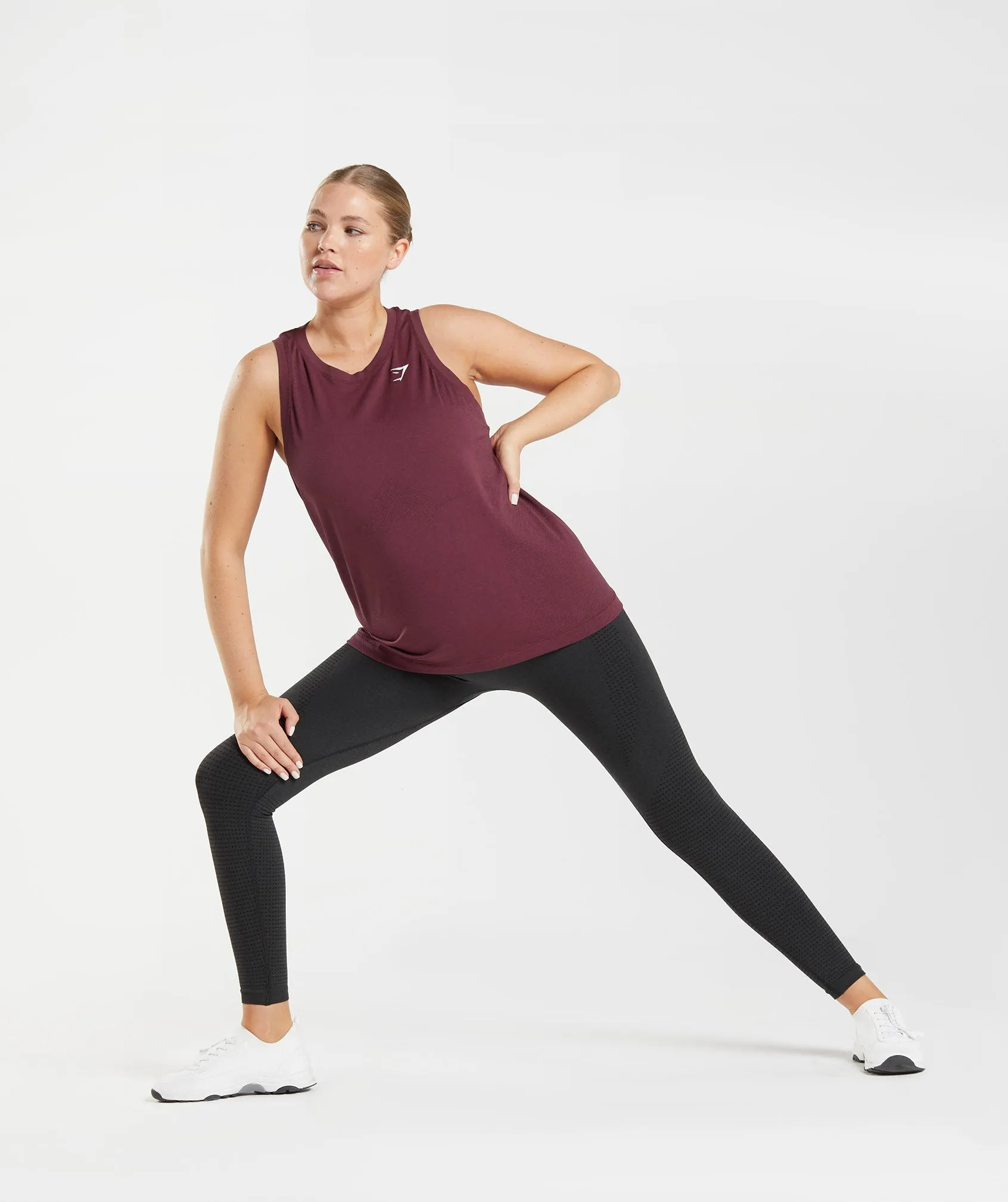 Gymshark Vital Seamless 2.0 Light Tank - Baked Maroon Marl sold by Gymshark product image thumbnail 4