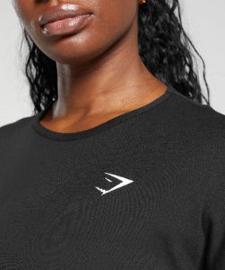 Gymshark Oversized Cotton Long Sleeve Top - Black sold by Gymshark
