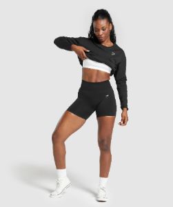 Gymshark Oversized Cotton Long Sleeve Top - Black sold by Gymshark