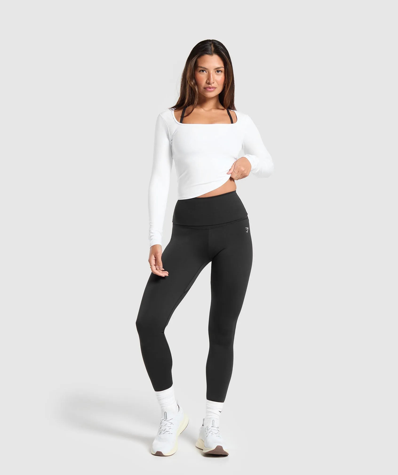Gymshark Everyday Long Sleeve Midi Top - White sold by Gymshark product image thumbnail 4