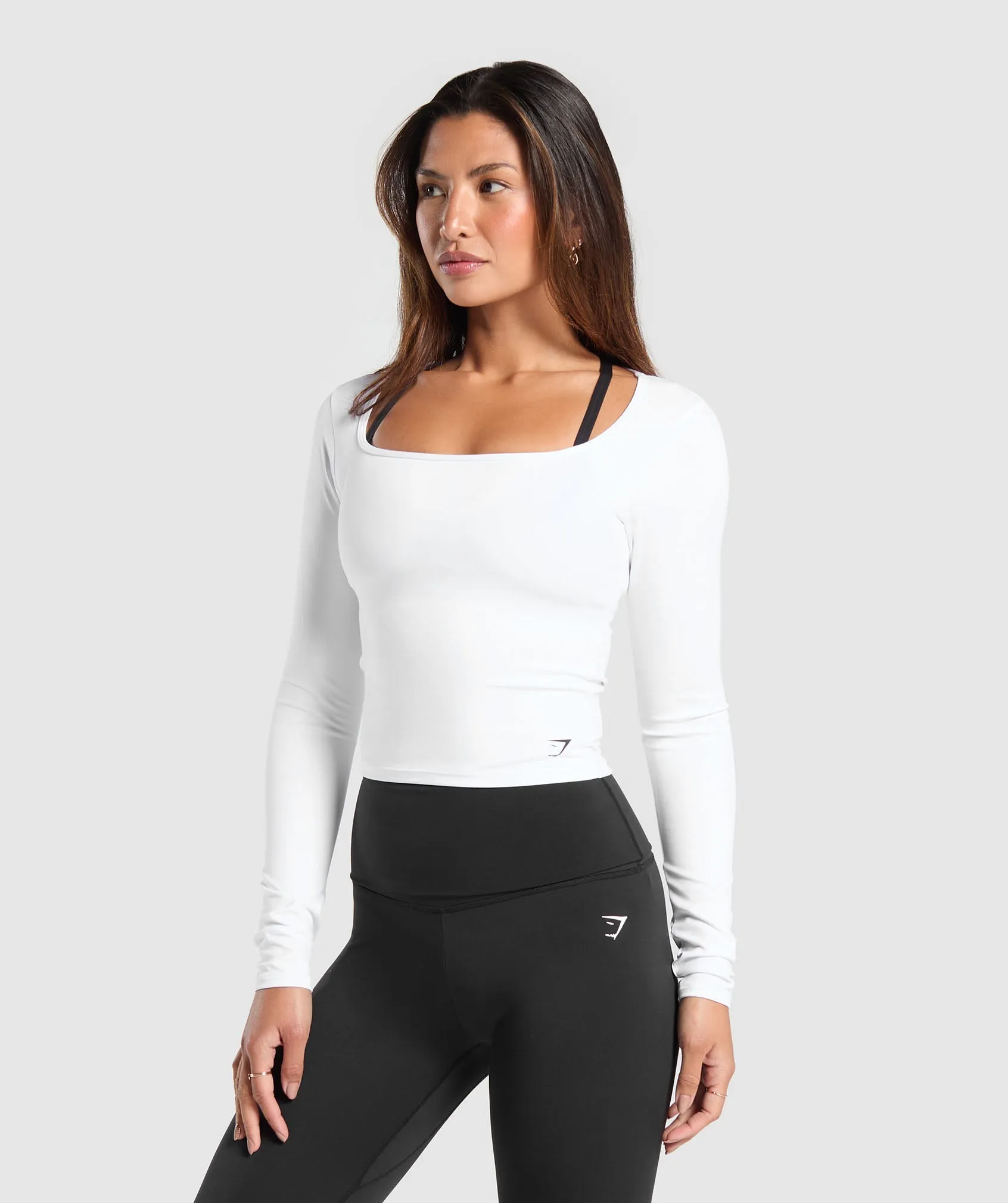 Gymshark Everyday Long Sleeve Midi Top - White sold by Gymshark product image thumbnail 3