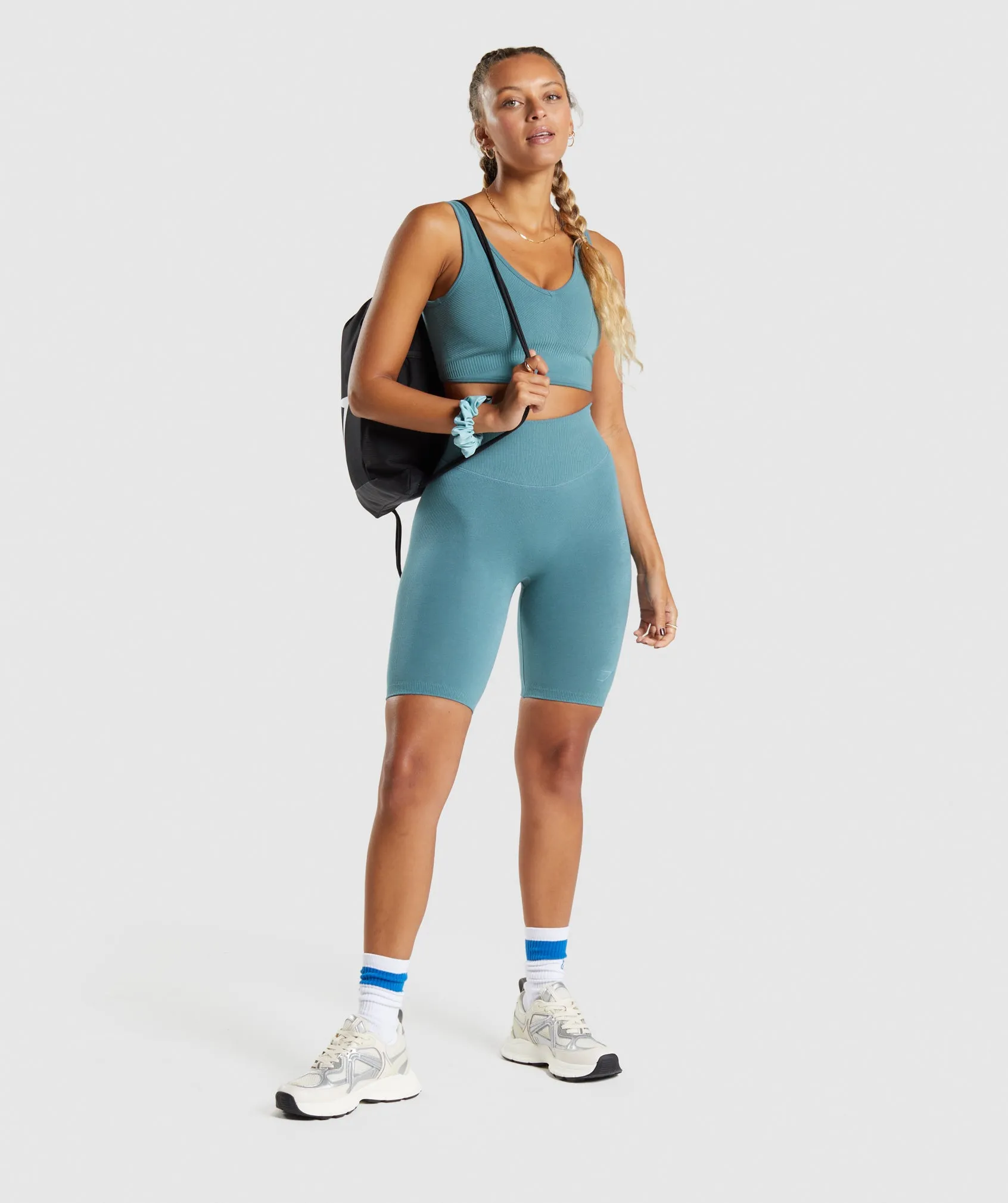 Gymshark Rest Day Seamless Bralette - Charred Blue sold by Gymshark product image thumbnail 4