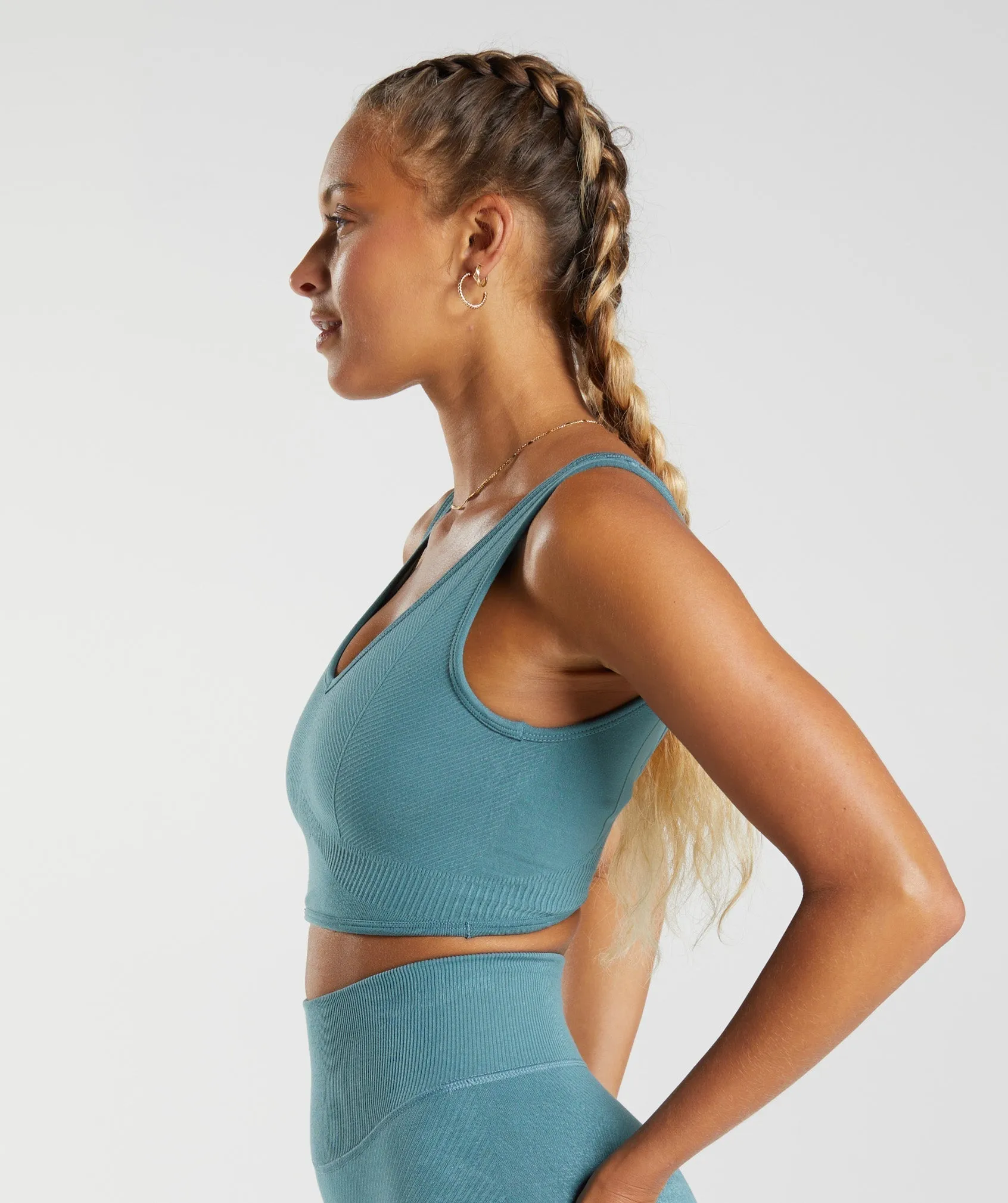 Gymshark Rest Day Seamless Bralette - Charred Blue sold by Gymshark product image thumbnail 3
