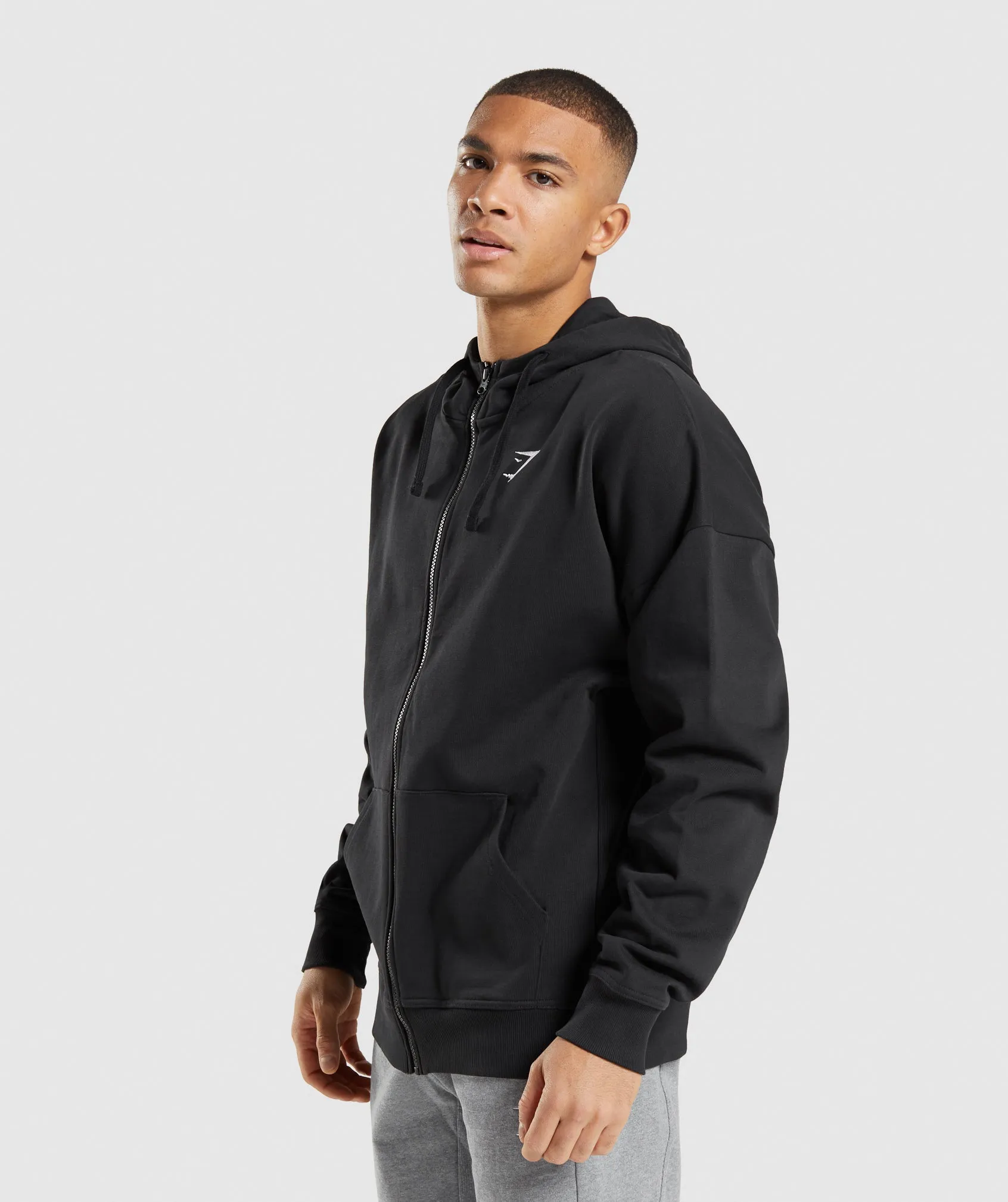Gymshark Essential Zip Up Hoodie - Black sold by Gymshark product image thumbnail 3