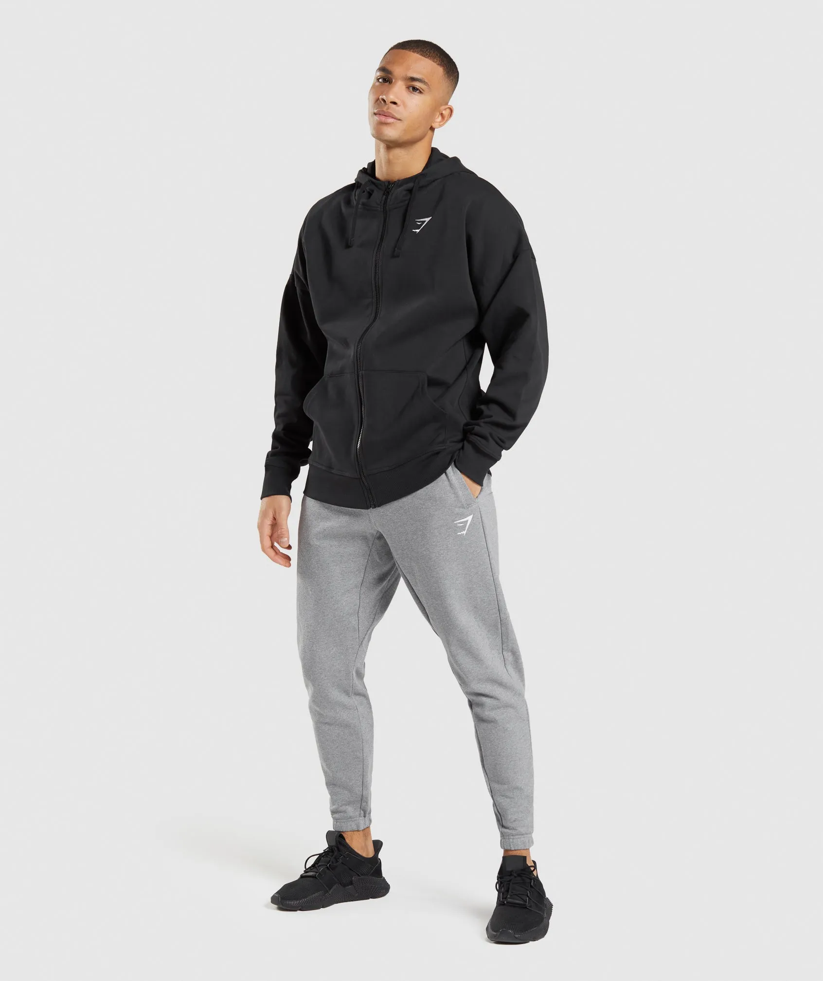 Gymshark Essential Zip Up Hoodie - Black sold by Gymshark product image thumbnail 4