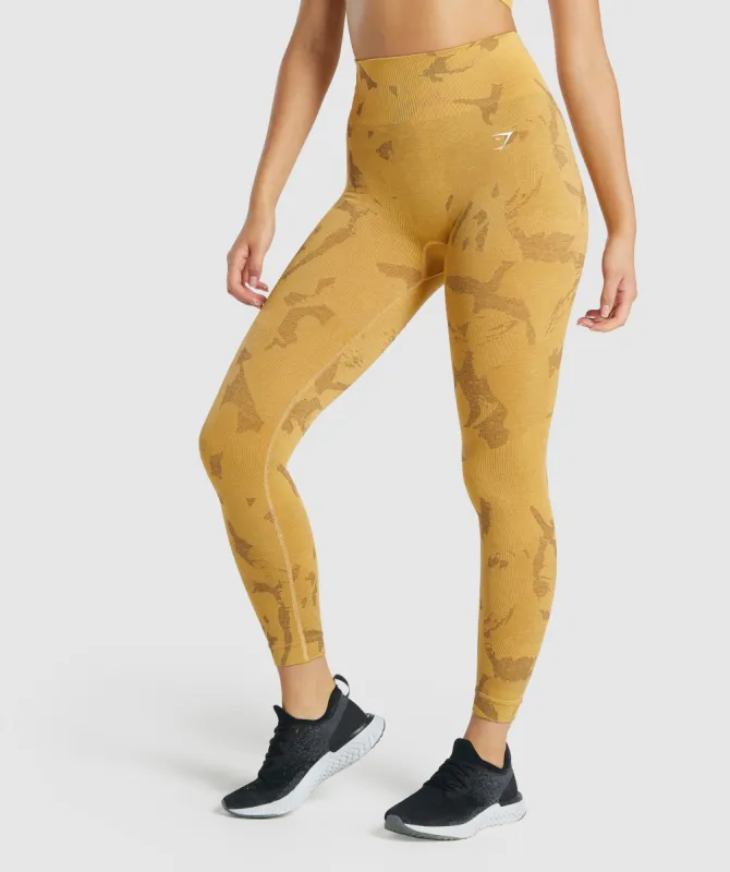 Gymshark Adapt Camo Seamless Leggings - Savanna | Yellow sold by Gymshark
