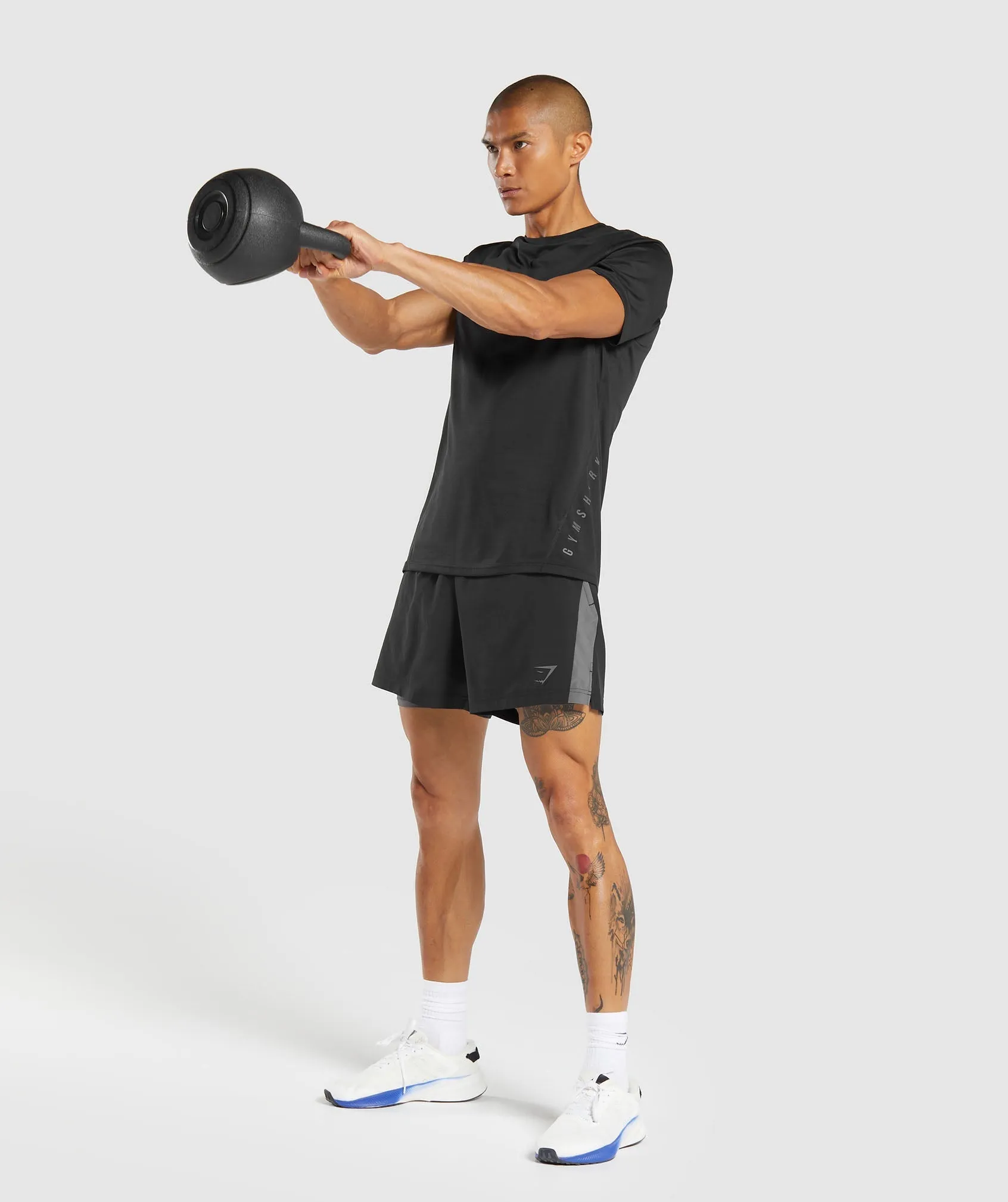 Gymshark Sport 5" 2 in 1 Shorts - Black/Dark Grey sold by Gymshark product image thumbnail 4