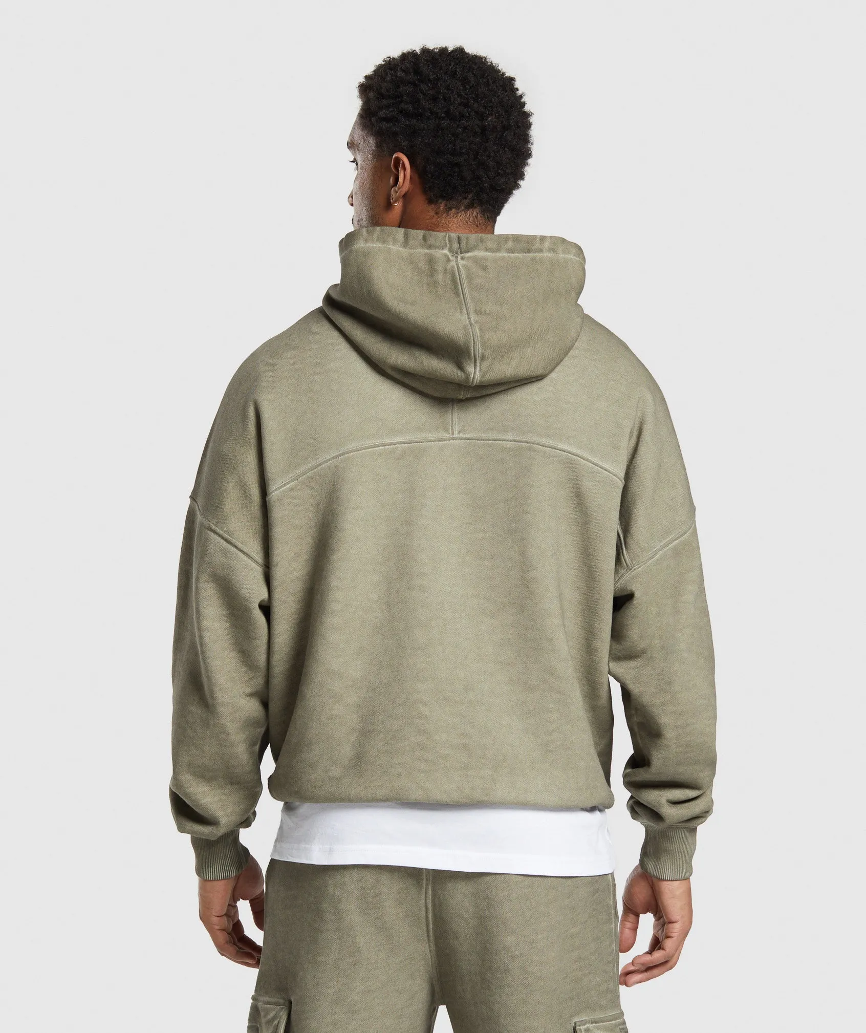 Gymshark Heavyweight Washed Hoodie - Utility Green sold by Gymshark product image thumbnail 2
