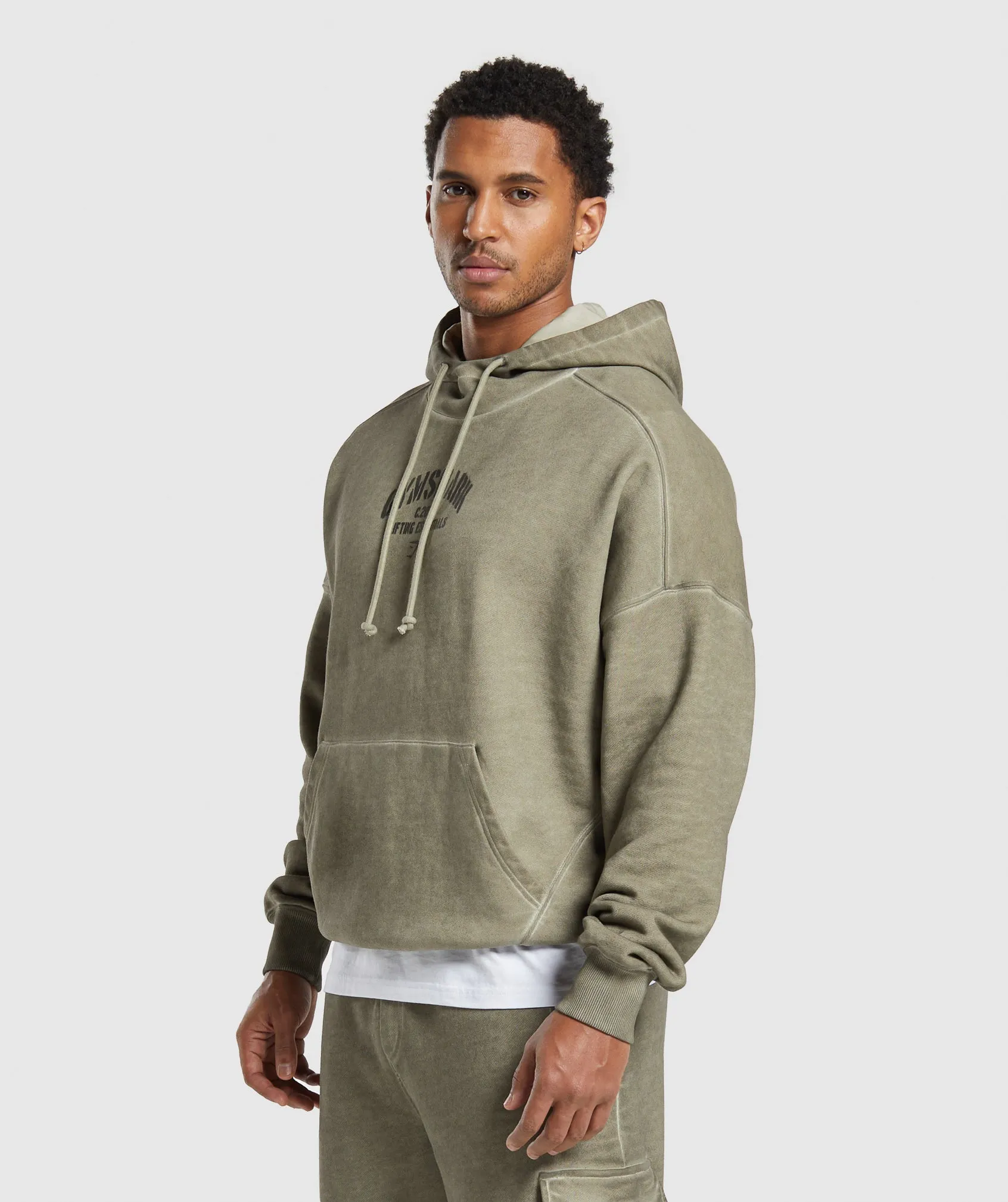 Gymshark Heavyweight Washed Hoodie - Utility Green sold by Gymshark product image thumbnail 3