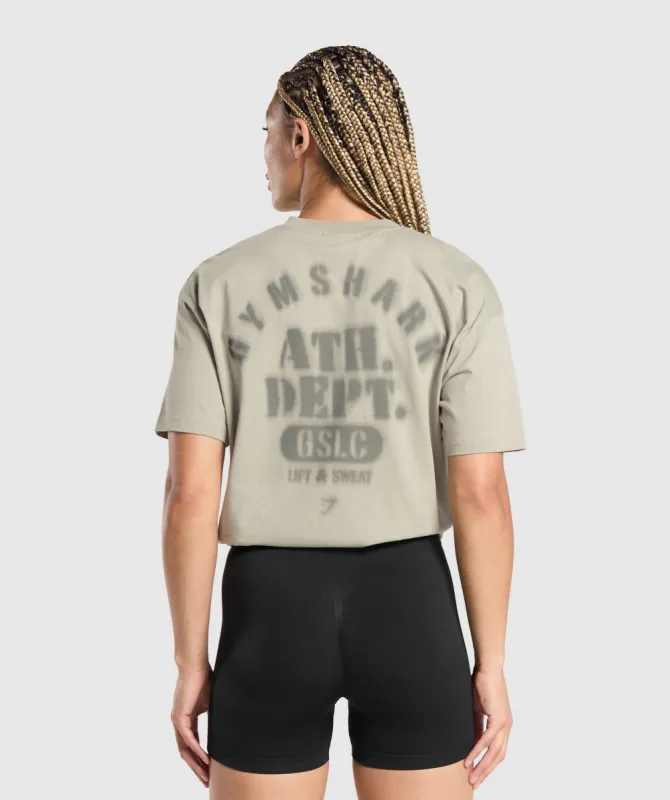 Gymshark Ath Dept Oversized T-Shirt - Chalk Green sold by Gymshark