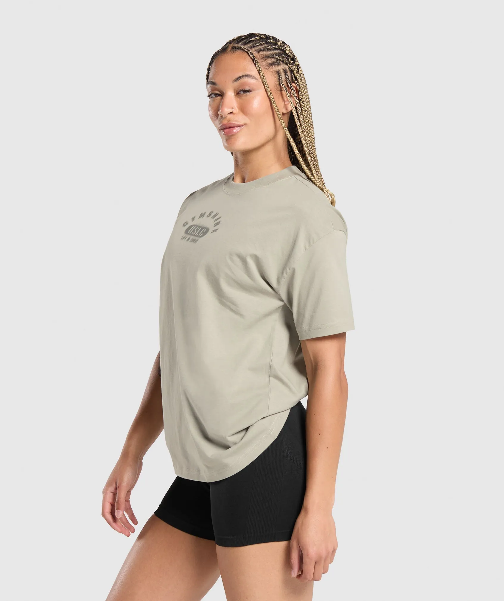 Gymshark Ath Dept Oversized T-Shirt - Chalk Green sold by Gymshark product image thumbnail 3
