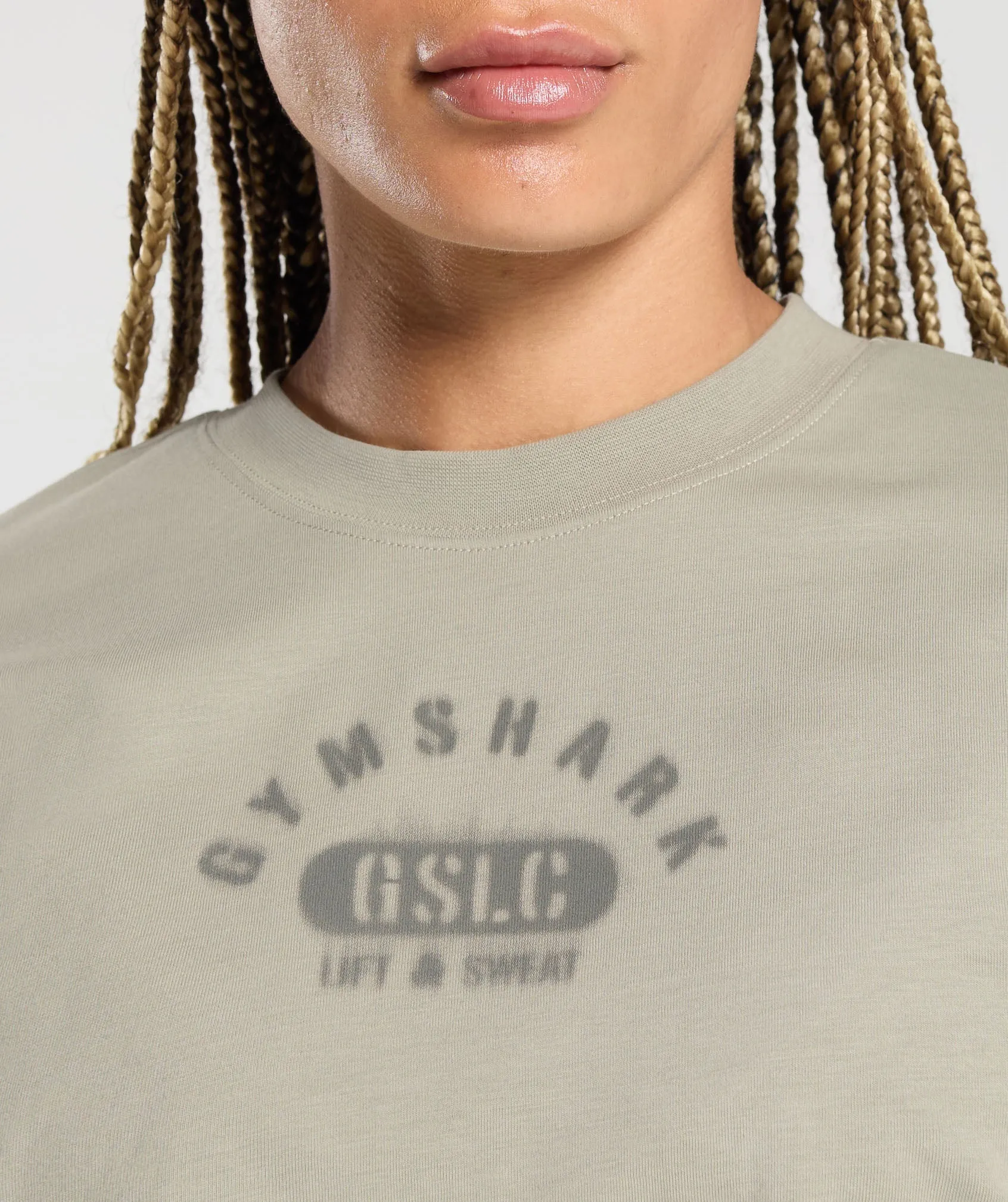 Gymshark Ath Dept Oversized T-Shirt - Chalk Green sold by Gymshark product image thumbnail 5