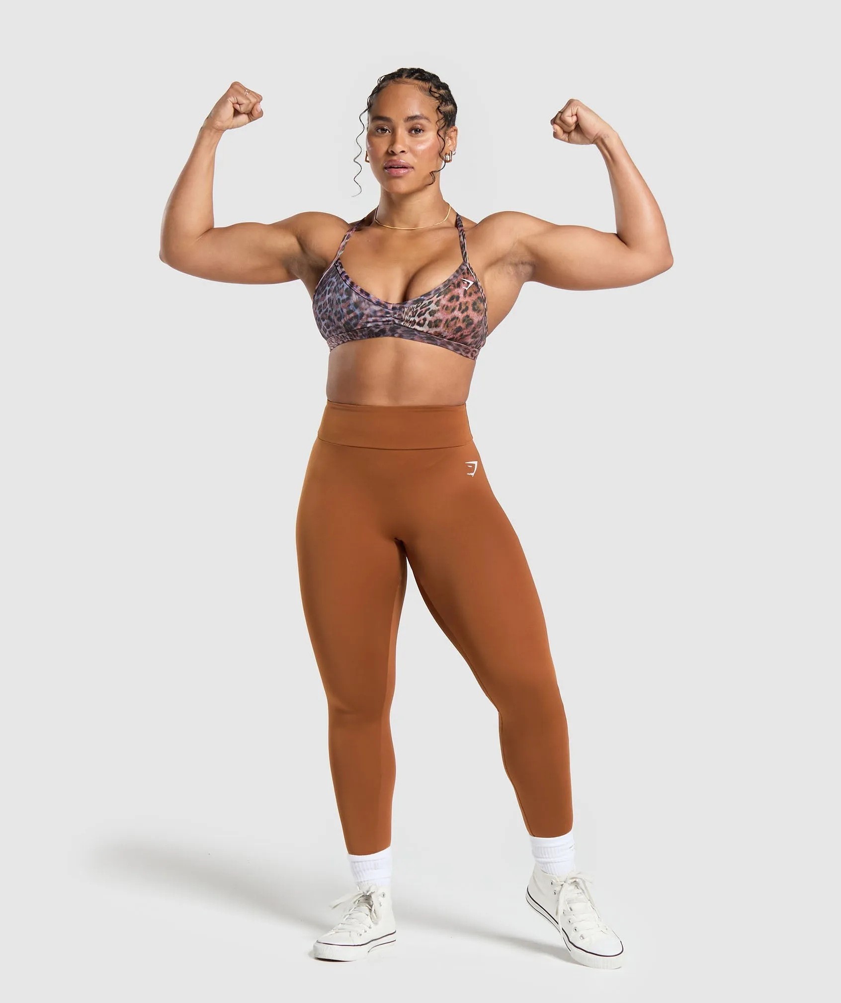 Gymshark Power X Minimal Sports Bra - Brick Brown sold by Gymshark product image thumbnail 4