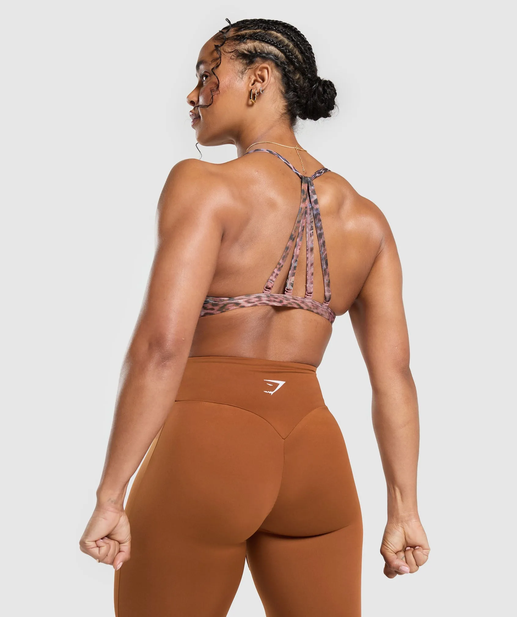 Gymshark Power X Minimal Sports Bra - Brick Brown sold by Gymshark product image thumbnail 3