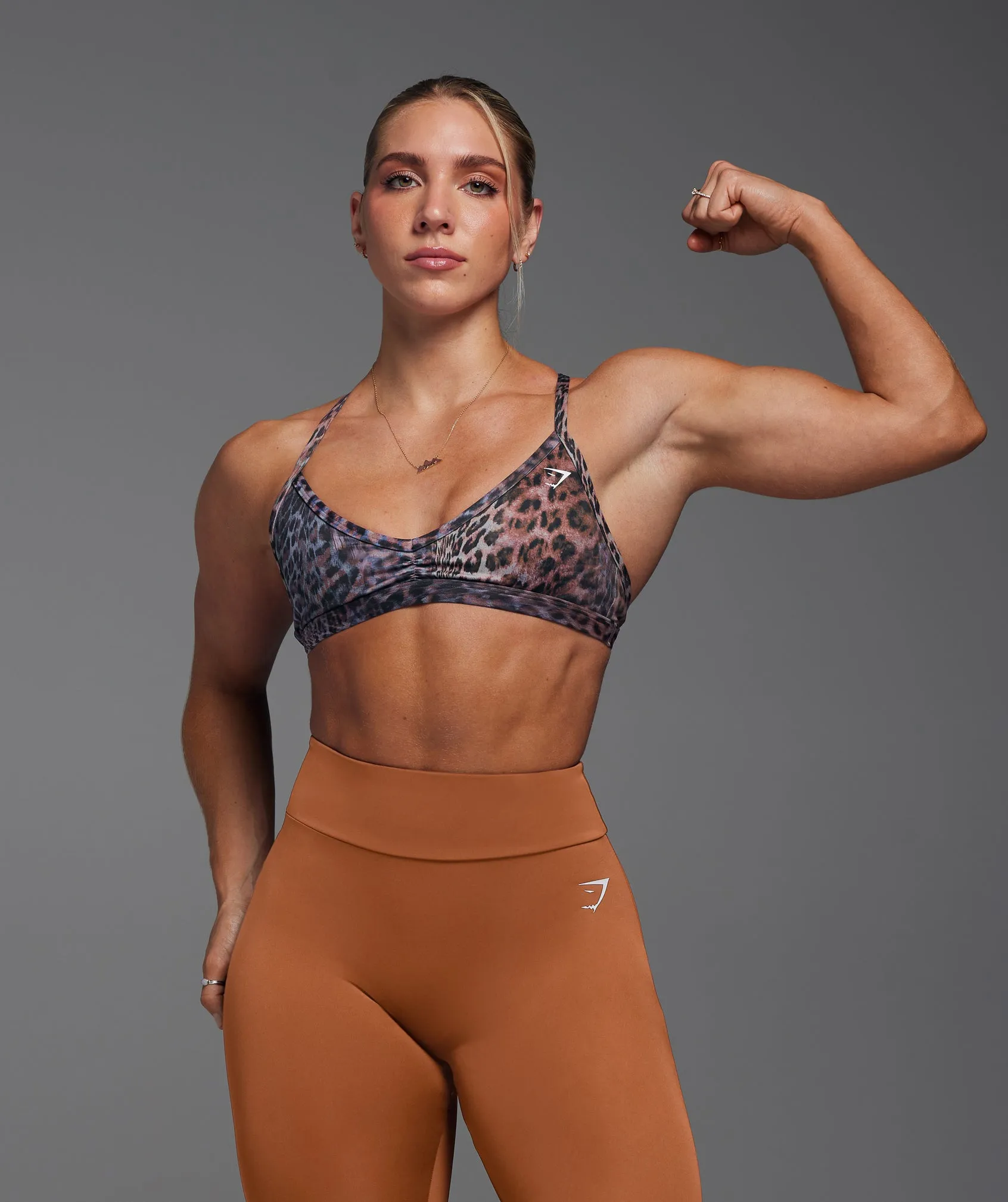 Gymshark Power X Minimal Sports Bra - Brick Brown sold by Gymshark product image thumbnail 2