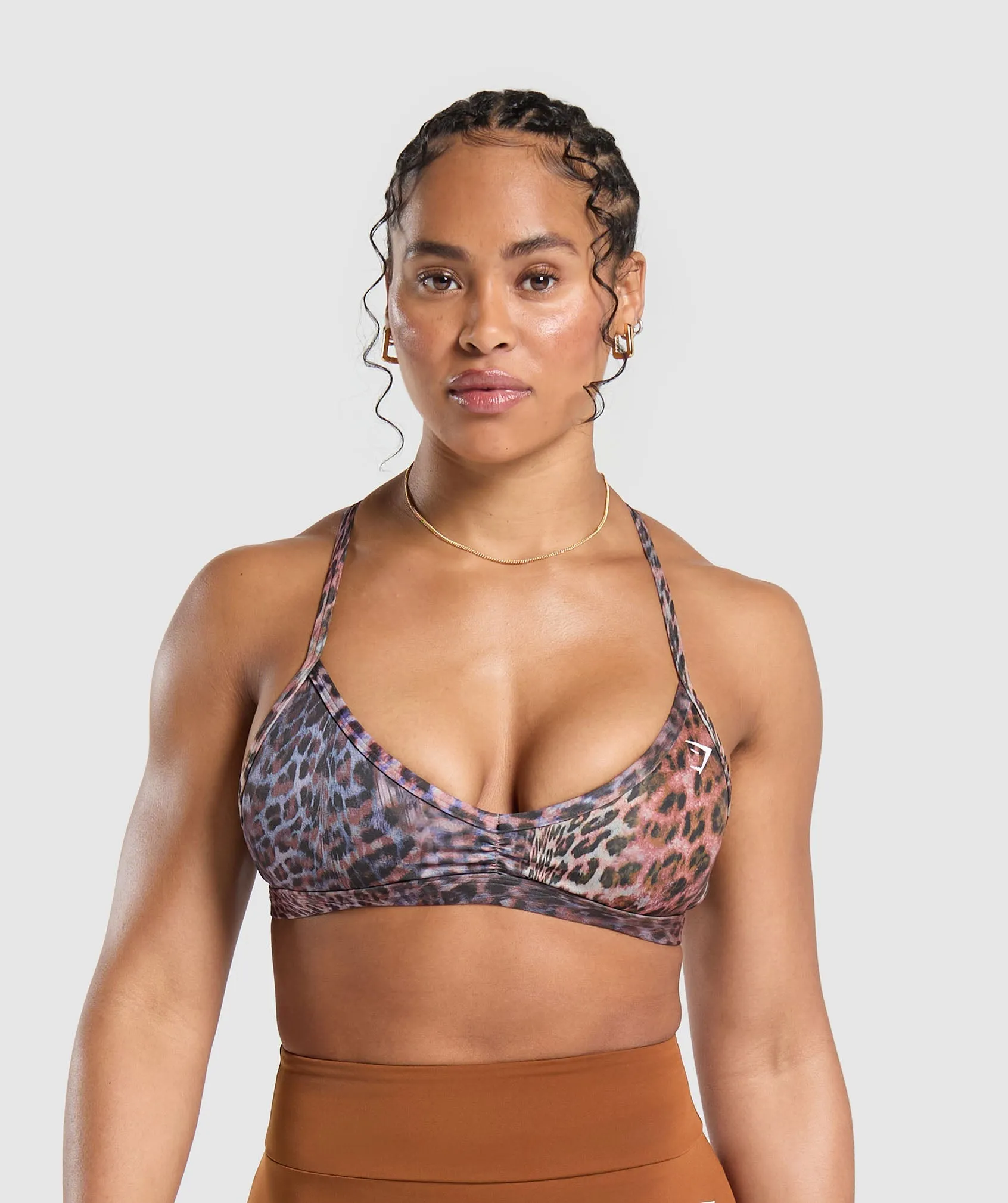 Gymshark Power X Minimal Sports Bra - Brick Brown sold by Gymshark