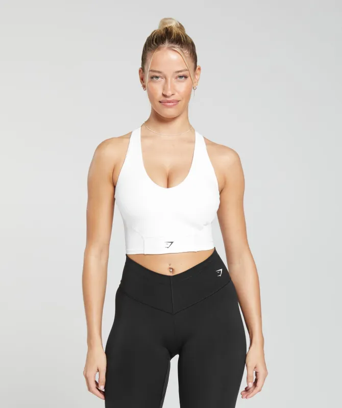Gymshark Crop Mesh Tank - White sold by Gymshark
