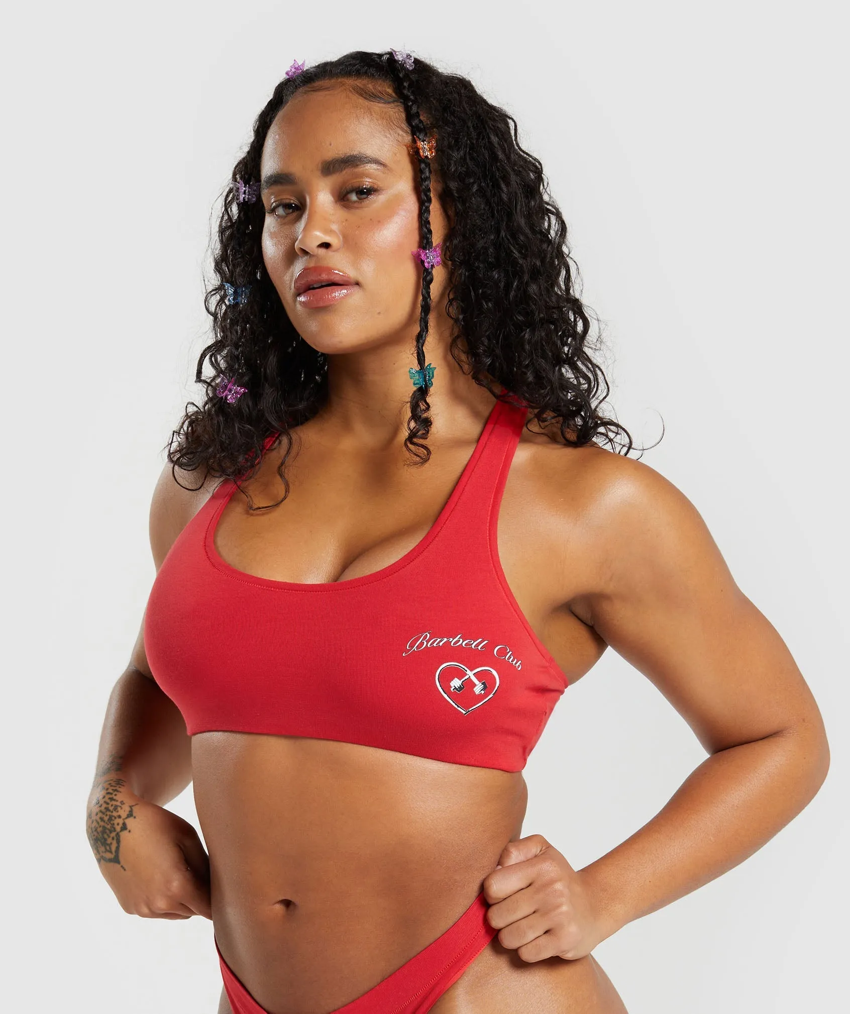 Gymshark Cotton Graphic Bralette - Jamz Red sold by Gymshark product image thumbnail 3