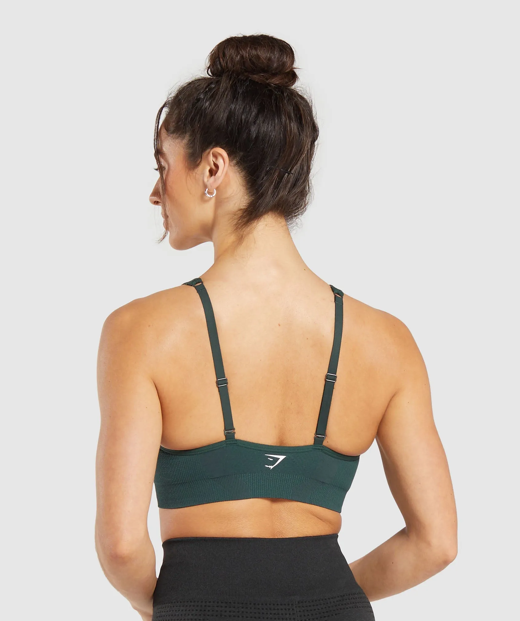 Gymshark Vital V Neck Sports Bra - Woodland Green Marl sold by Gymshark product image thumbnail 2