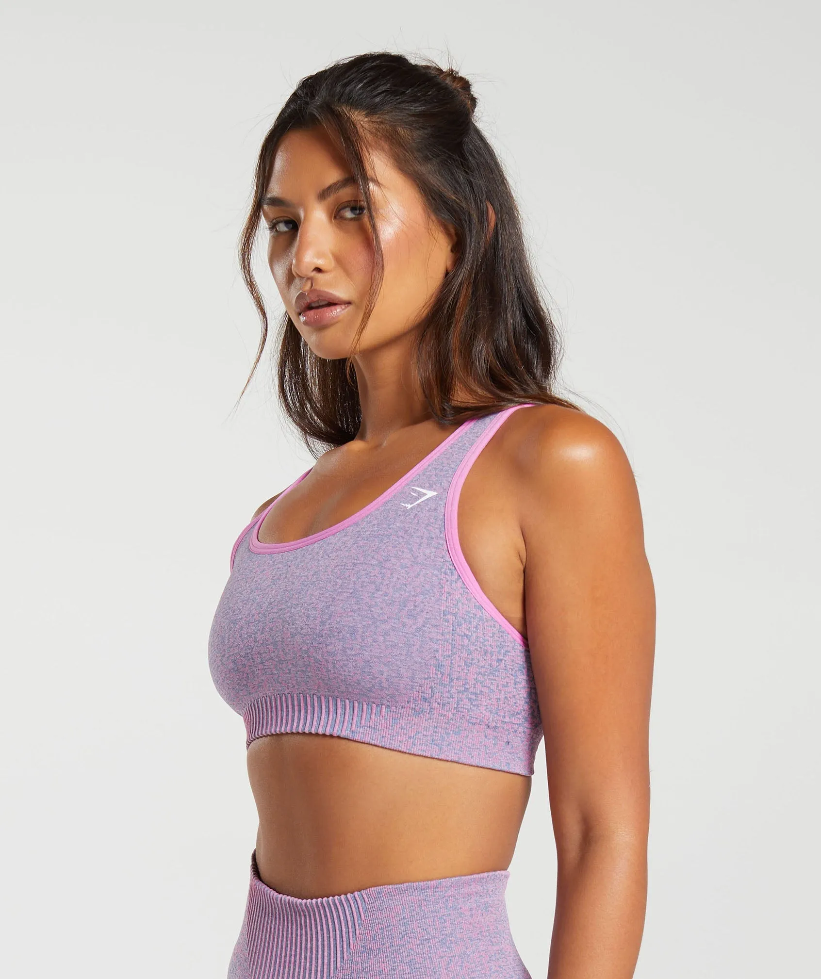 Gymshark Marl Seamless Scoop Bra - Light Pink/Light Blue Marl/Sherbet Pink sold by Gymshark product image thumbnail 3