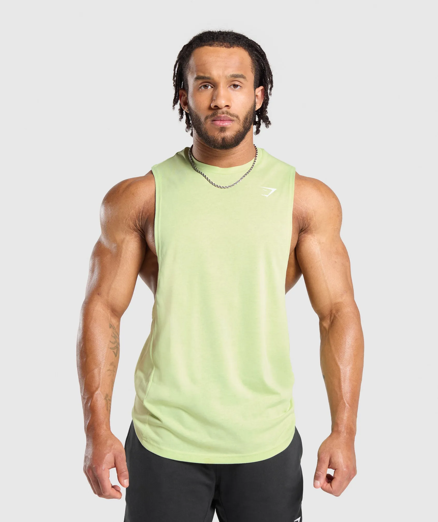 Gymshark React Drop Arm Tank - Pastel Sage Green sold by Gymshark