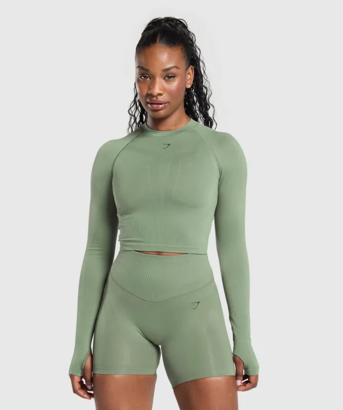 Gymshark Activate Long Sleeve Top - Force Green sold by Gymshark