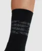 Gymshark Premium Logo Crew Socks 1pk - Black/Grey sold by Gymshark