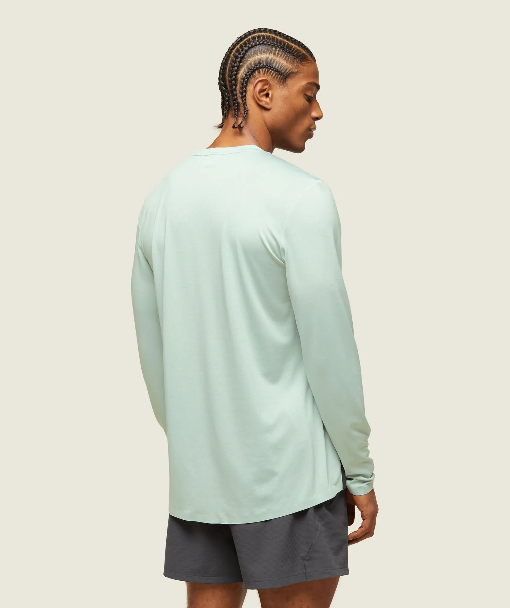 Gymshark everywear Tech Long Sleeve Tee - Cool Turquoise sold by Gymshark product image thumbnail 3