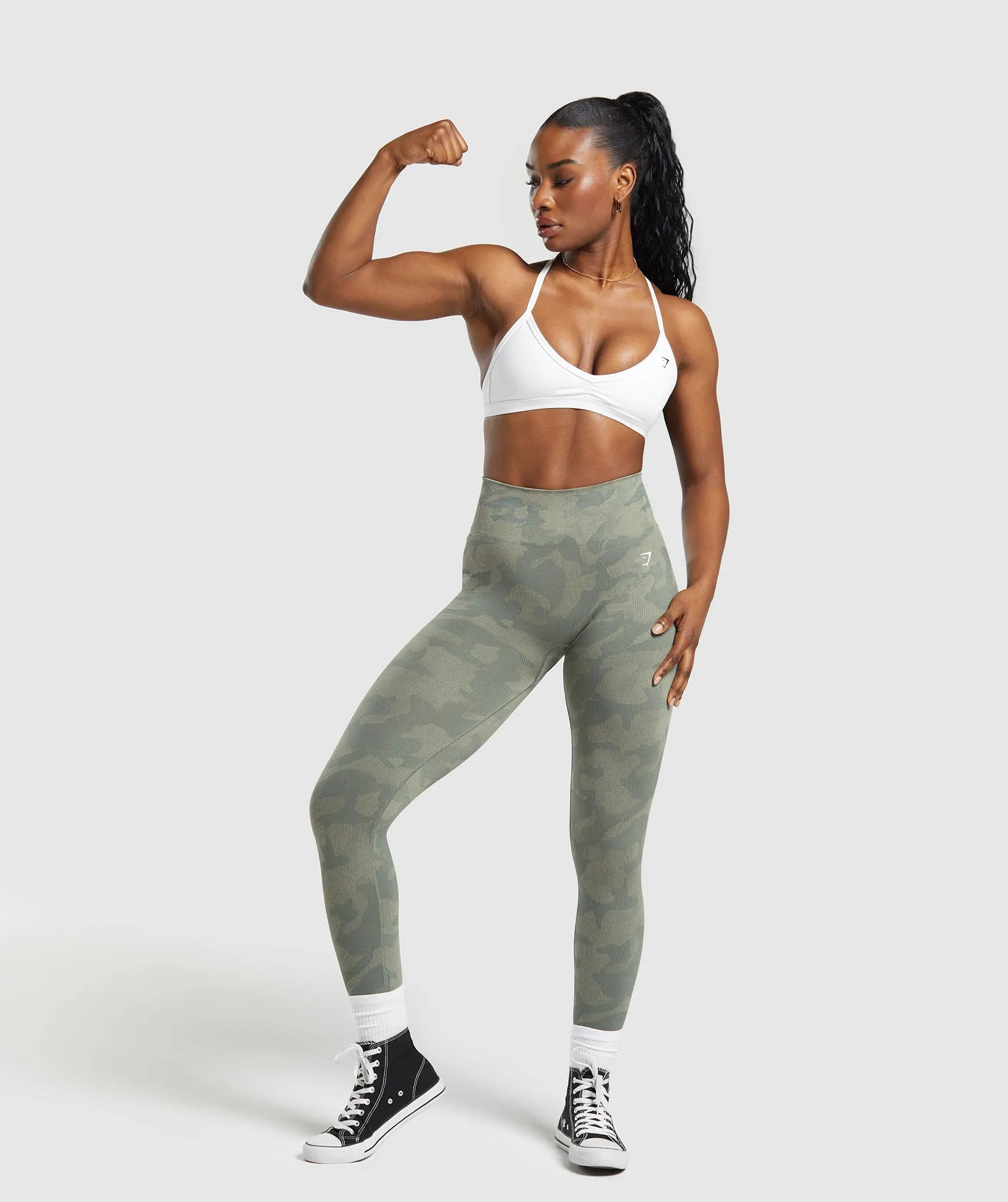 Gymshark Adapt Camo Seamless Leggings - Unit Green/Chalk Green sold by Gymshark product image thumbnail 4