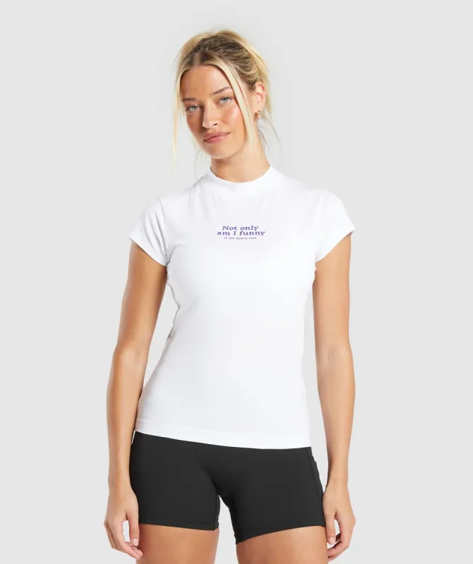 Gymshark Lift Heavy Body Fit T-Shirt - White made by Gymshark