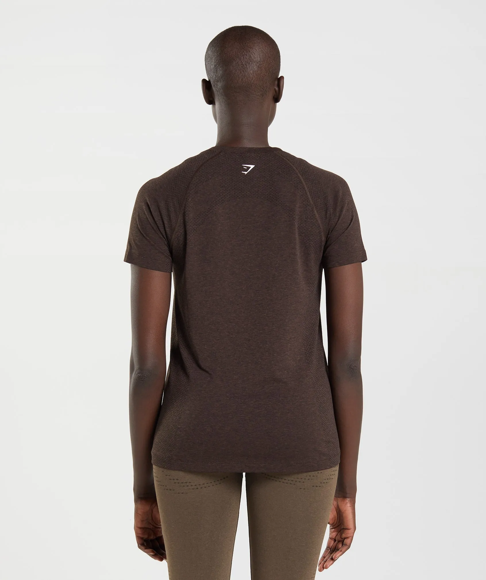 Gymshark Vital Seamless 2.0 Light T-Shirt - Cherry Brown Marl sold by Gymshark product image thumbnail 4