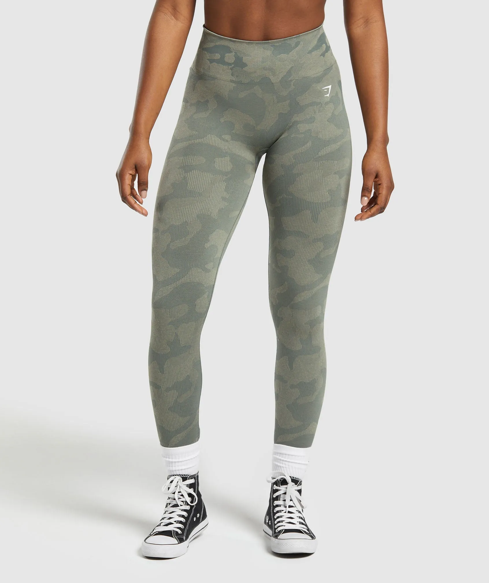 Gymshark Adapt Camo Seamless Leggings - Unit Green/Chalk Green sold by Gymshark