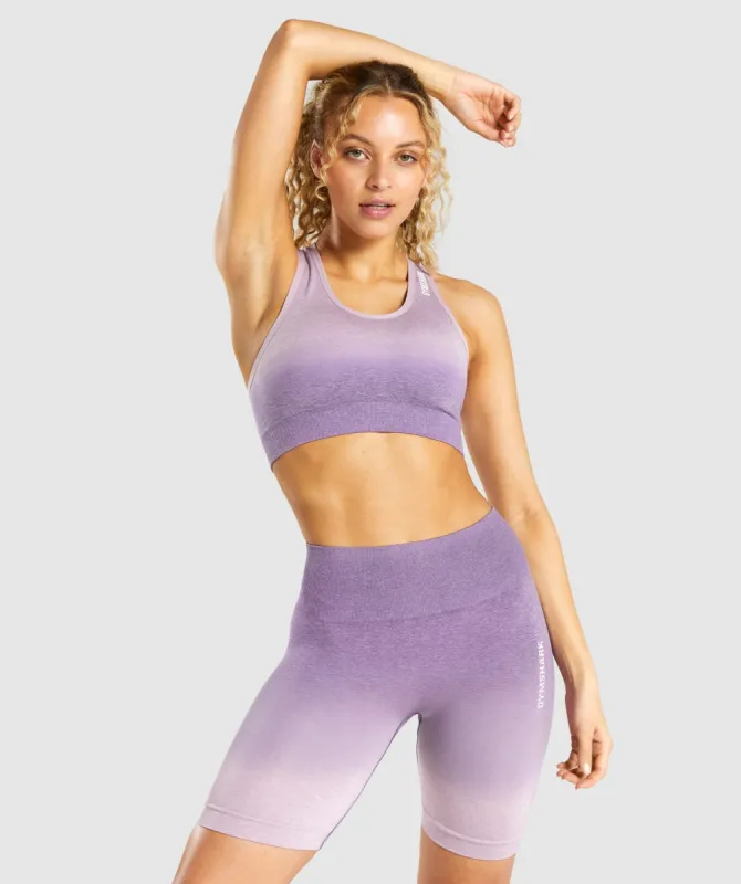 Gymshark Adapt Ombre Seamless Sports Bra - Light Purple Marl/Purple sold by Gymshark