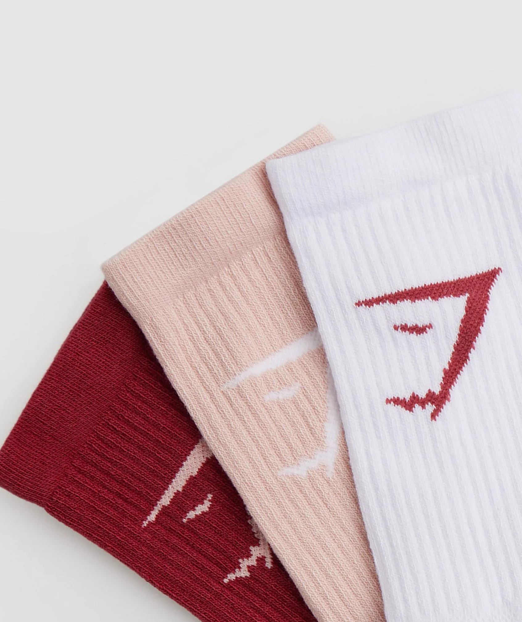 Gymshark Crew Socks 3pk - White/Pink/Red sold by Gymshark product image thumbnail 3