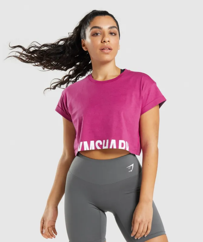 Gymshark Fraction Crop Top - Dragon Pink sold by Gymshark