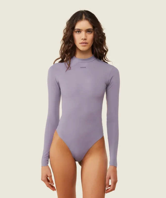Gymshark everywear Long Sleeve Active Bodysuit - Fog Purple sold by Gymshark