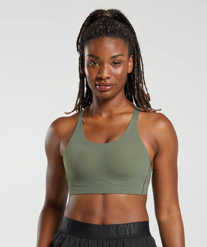 Gymshark Cross Back Sports Bra - Core Olive sold by Gymshark