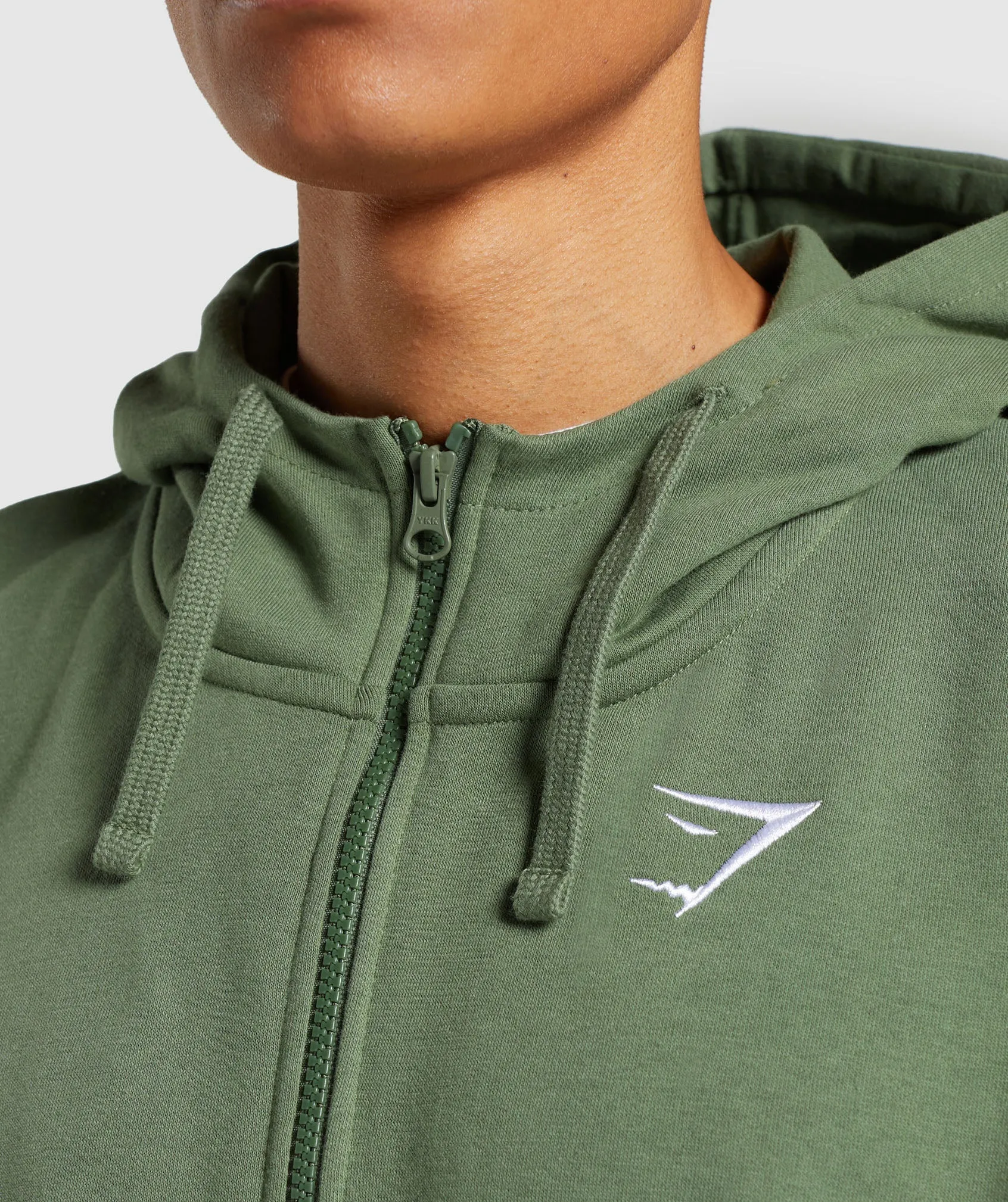 Gymshark Crest Oversized Zip Up Hoodie - Force Green sold by Gymshark product image thumbnail 5