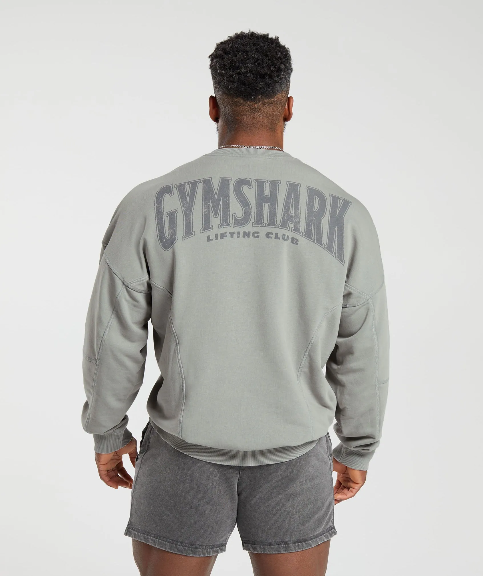 Gymshark Heritage Washed Crew - Smokey Grey sold by Gymshark