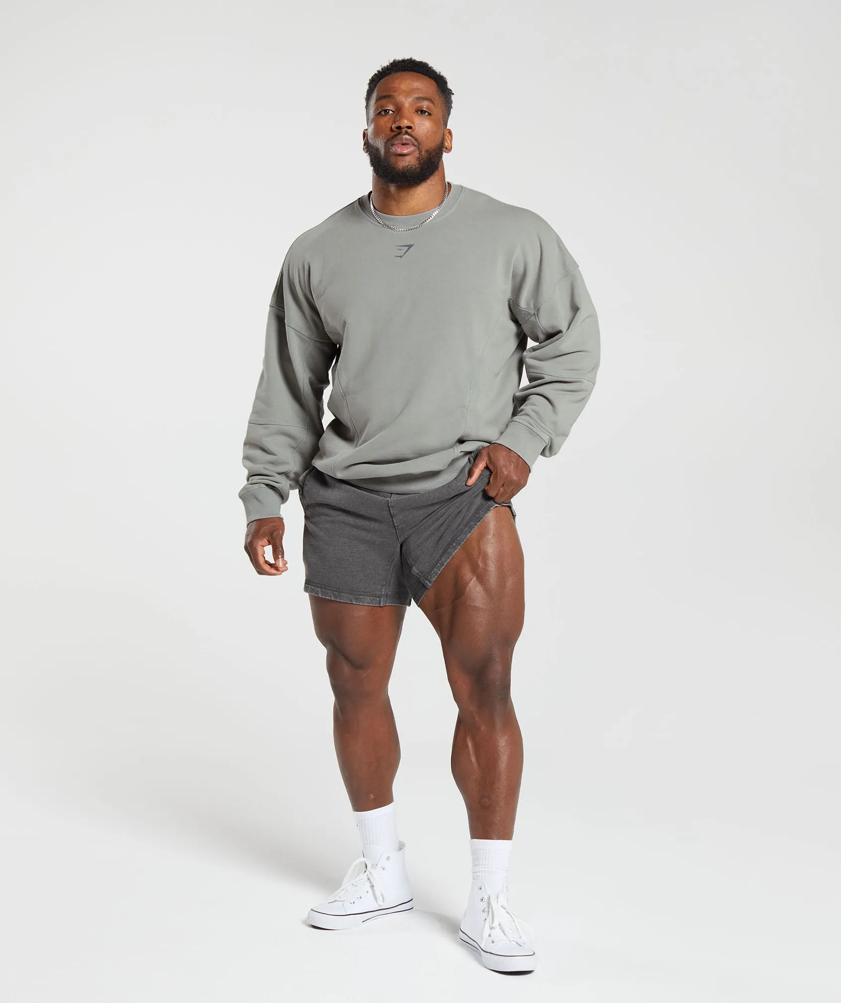 Gymshark Heritage Washed Crew - Smokey Grey sold by Gymshark product image thumbnail 4